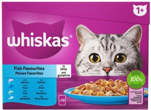 Whiskas Favourites Salmon, Tuna, Fish 4 x 85 g Wet Adult Cat Food