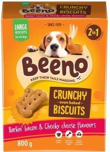 Beeno Large Breed Traditional Crunchy Biscuit Treats Bacon & Cheese 800g Bacon & Cheese Biscuit Treat