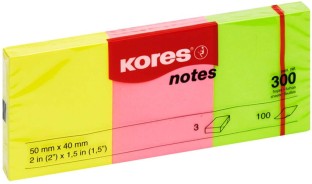 Kores 100 Sheets Sticky Notes, 3 Colours