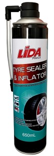 LiDA Emergency Tyre Sealer Inflator 650ml Tubed Tyre Puncture Repair Kit