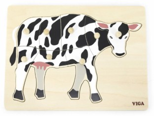Viga Montessori Puzzle Cow Pegged Puzzles
