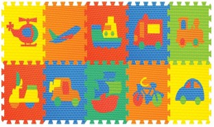 Sunta Transport Interlocking Puzzle Play Mat EVA Foam - 10 Piece 3D Puzzles