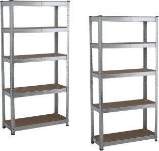 Infinity Homeware Set of 2 x 5 Tier Shelving Racks - 75 x 30 x 150cm Steel Rack Shelf