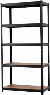 Infinity Homeware 5 Tier Rack - 900 x 45 x 180cm - Black Galvanised Iron Rack Shelf