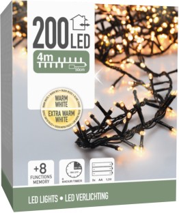 Excellent Houseware 200 LEDs 4 m White Steady Ball Light