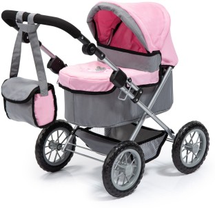 Bayer Trendy Doll's Pram (Pink/Grey) Role Play Toy