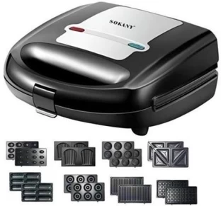 Sokany 6 x Interchangeable Non-Stick Coating Cooking Surface Plates Electric Toast