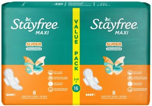 Stayfree Maxi Thick Super Wings | Unscented Maxisize Sanitary Pad
