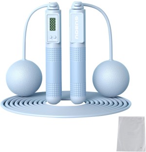 uuname 2 in 1 Weighted Ball Cordless Jump Rope / Cord Counter Skipping Rope With Digital Counter Anti-Skid Handle-Blue Freestyle Skipping Rope