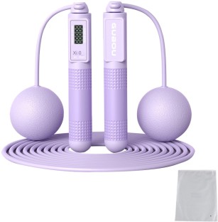 uuname 2 in 1 Weighted Ball Cordless Jump Rope / Cord Counter Skipping Rope With Digital Counter Anti-Skid Handle-Purple Digital Cordless Skipping Rope