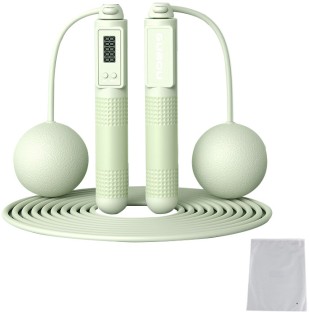 uuname 2 in 1 Weighted Ball Cordless Jump Rope / Cord Counter Skipping Rope With Digital Counter Anti-Skid Handle-Green Digital Cordless Skipping Rope