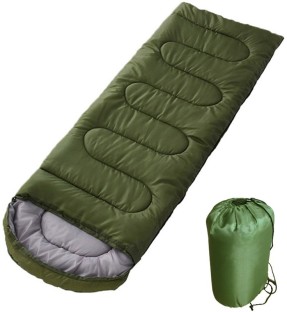 Generic Hooded Camping Sleeping Bag for Outdoor Travel Hiking - Army Green Sleeping Bag