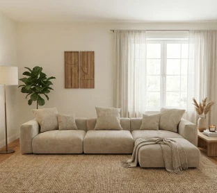Beltrancraft LSF-002 Linen 5 Seater  Sofa