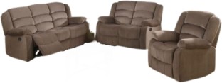 KC Furn Fabric Recliner Set (3+2+1) � Plush Upholstered Lounge Suite Velvet 6 Seater  Sofa