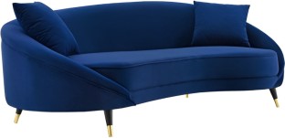 Penna furniture Everly-Quinn Ishmal Upholstered 3-Seater Sofa - Blue Velvet 3 Seater  Sofa
