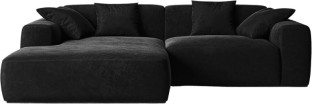 Comfy Home Furnitures Velvet Corner Couch/ L Shape Sofa Velvet 3 Seater  Sofa