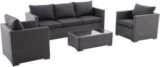 Terrace Leisure Serengeti Patio Wicker Synthetic Fiber Table, Chair & Bench Set