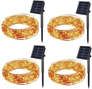 HappyDeals 4 Pack Solar Fairy Lights LED Outdoor String Lights - Warm White Solar Light Set