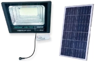 Ashcomonline LED Solar Powered Floodlight With Remote Control 200W Solar Light Set