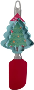 Santa's Trading Cookie Cutter Set Tree Rubber Spatula