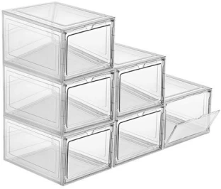chenshia Magnetic Stackable Thickened Shoe & Sneaker Organizer Storage Box