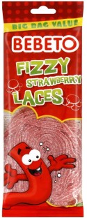 Bebeto Fizzy Laces Strawberry Sour Candy