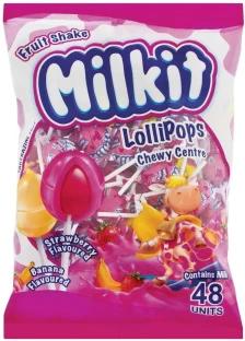 Milkit Fruit Shake Lollipops Strawberry, Banana Lollipop