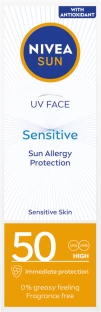 Nivea Sunscreen - SPF 50 Sun Face Cream Sensitive