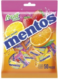 Mentos Chewy Fruit Sweets - 50 Pieces Pouch