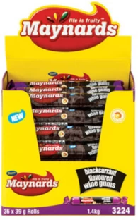 Maynards Maynards Black Wine gum 39G Pack of 36 Carton
