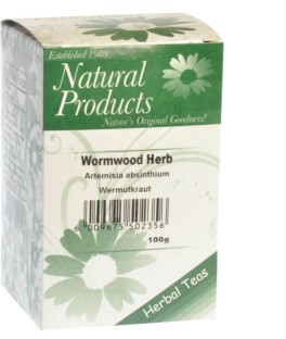 Natural Products Wormwood Herb Cut (Artemisia) Dried - 100g Herbal Tea Box