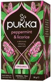 Pukka Peppermint & Licorice Tea Bags Herbal Tea Box