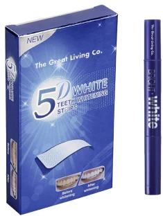 The Great Living Co. Teeth Whitening Strips 28 pcs & Teeth Whitening Pen 2mls -Especially formulated for Sensitive Teeth Teeth Whitening Kit