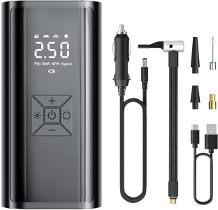 Blue Carbon Portable Air Compressor Cordless Digital Car Tyre Pump Plastic Digital Tire Pressure Gauge