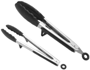 Takme Home Silicone Tongs 2 Pack 9 inch & 12 inch 12 inch Serving Tong Set