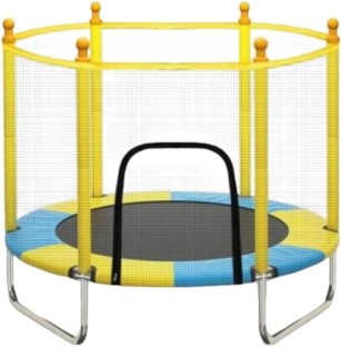 RH 1.4m Junior Kids Safety Trampoline with Protective Enclosure Net – All-Weather Round Bouncer for Indoor and Outdoor Active Play Trampoline