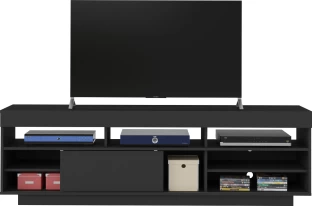 Click Furniture TV Unit Treviso Black Engineered Wood TV Entertainment Unit