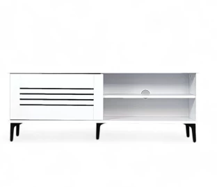 Click Furniture Olinda TV Stand White 120cm Engineered Wood TV Entertainment Unit