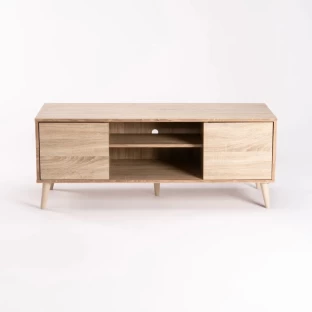 Kumara 120cm 2 Door TV Unit - Light Oak 9683400411458 Engineered Wood TV Entertainment Unit