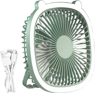 generic Portable Multifunctional Rechargeable Desktop Fan With Filling Light- Green 353 Rechargeable Fan