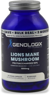 Genologix Lions Mane Mushroom 1000mg Bulk (90 servings x 270 capsules)
