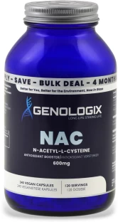 Genologix NAC (N-Acetyl L-Cysteine) 600mg Bulk (120 servings x 240 caps)