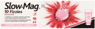Slowmag Effervescent Magnesium Fizzies, strawberry flavour