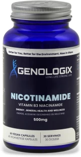 Genologix Nicotinamide (Niacinamide) 500mg (30 servings x 60 caps)