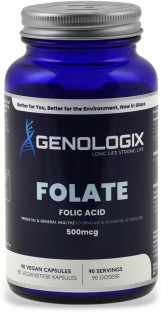 Genologix Folate (Folic Acid) 500mcg 90 Servings x 90 Capsules