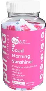 Vita Aid Purna good morning sunshine gummies, strawberry flavour