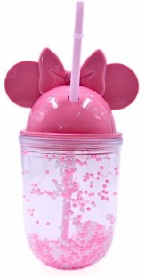 Wobuciko Blush Minnie Double Wall Cup with Dancing Foam Balls 600 ml Water Bottle