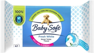 Baby Soft Fresh White Toilet Tissue Wipes