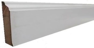 Pedross Skirting White Paintable MDF Wrapped 100mm x 14mm x 2400mm for Laminate Flooring