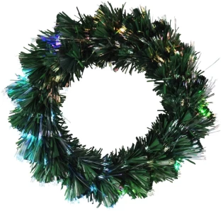 Excellent Houseware Fiber Optic Christmas Wreath with Light